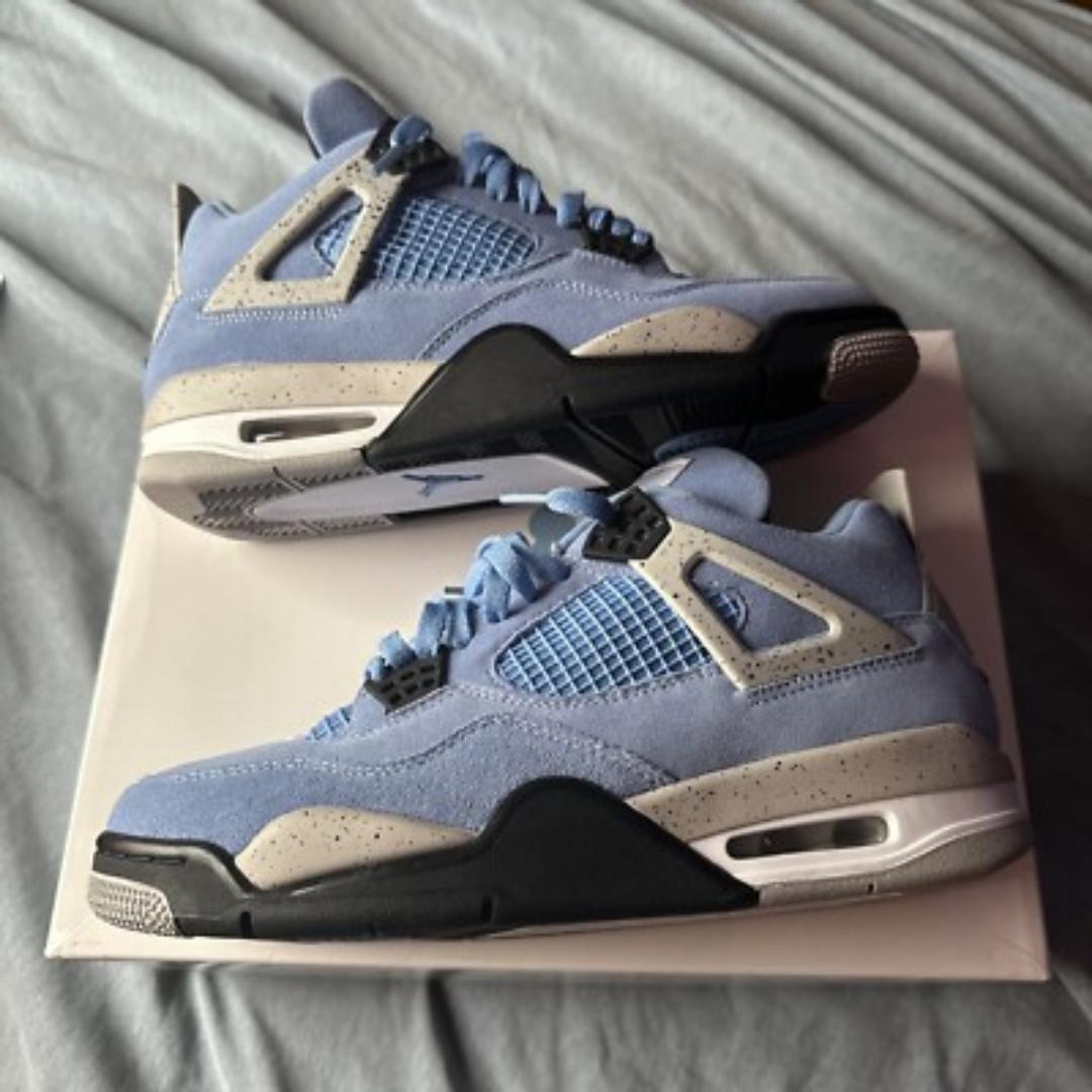Air Jordan 4 Retro GS "University Blue" White Cement Grey (Best Shop for Quality Shoes, Sneakers, Casuals, Boots, Oxfords, Officials and Shoe Accessories)