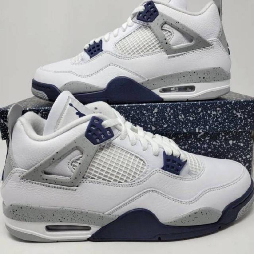 Air Jordan 4 "Midnight Navy" Men's Retro Basketball Shoes Mid Top (Best Shop for Quality Shoes, Sneakers, Casuals, Boots, Oxfords, Officials and Shoe Accessories)