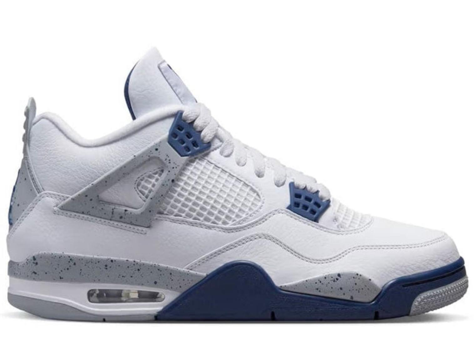 Air Jordan 4 "Midnight Navy" Men's Retro Basketball Shoes Mid Top (Best Shop for Quality Shoes, Sneakers, Casuals, Boots, Oxfords, Officials and Shoe Accessories)