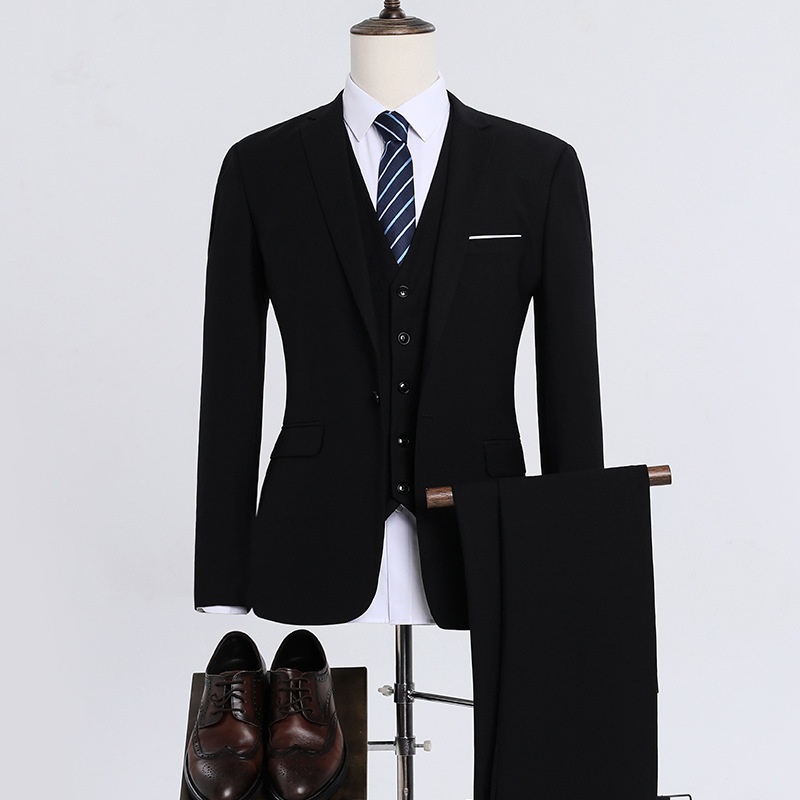 Hot Sale African Popular High Quality Men's Slim Fit Business Formal Suit Set White Collar Office Work Wear Autumn Winter Group Uniform Groomsmen Wedding Tuxedo Formal Attire