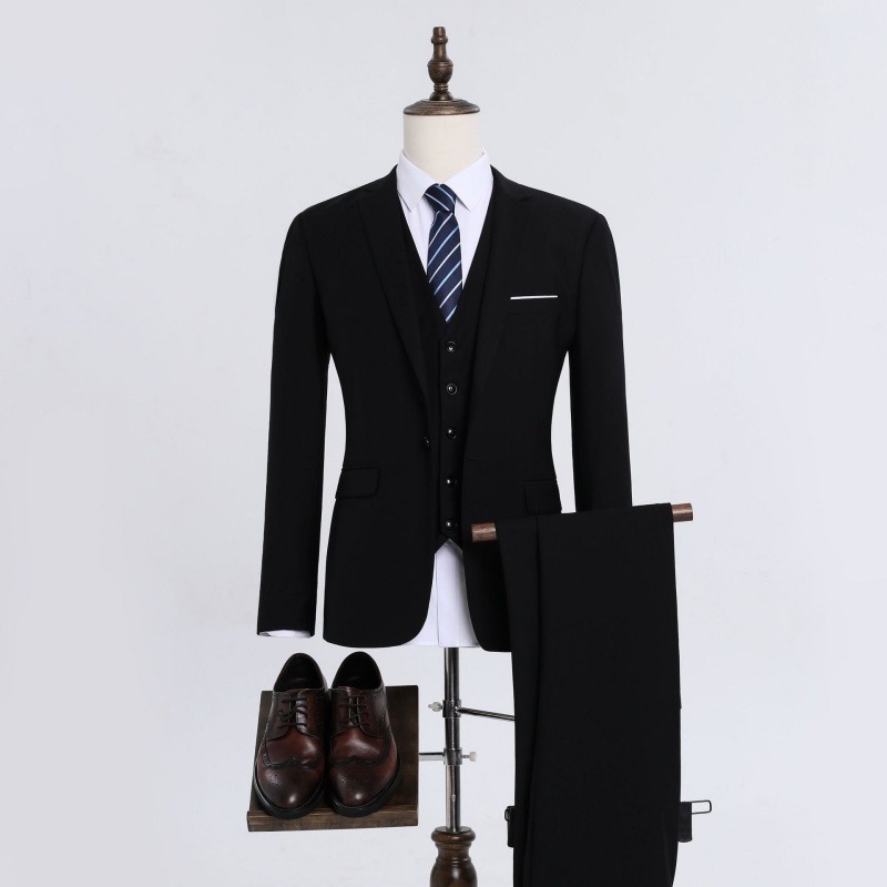 Hot Sale African Popular High Quality Men's Slim Fit Business Formal Suit Set White Collar Office Work Wear Autumn Winter Group Uniform Groomsmen Wedding Tuxedo Formal Attire