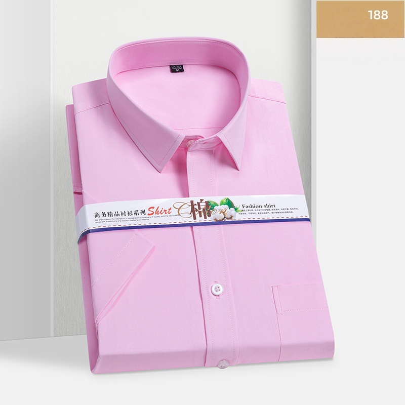 Hot Sale High Quality African Popular Men's Summer Short Sleeve White Dress Shirt Slim Fit Professional Work Uniform Business Casual Formal Wear for Young White Collar Office Men