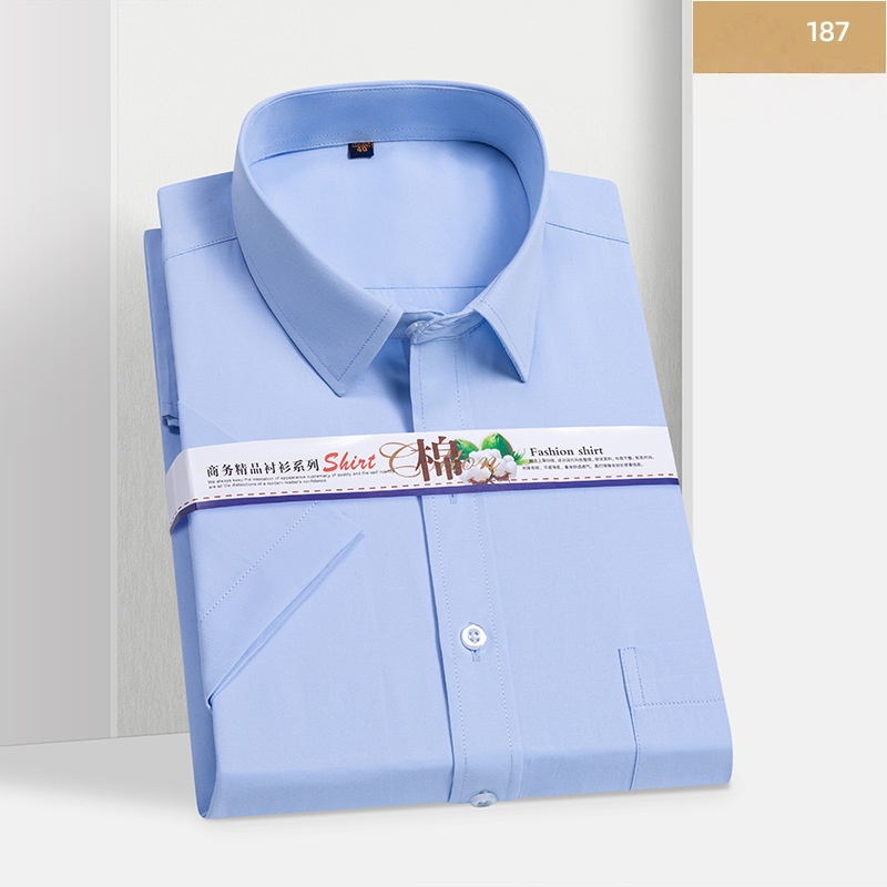 Hot Sale High Quality African Popular Men's Summer Short Sleeve White Dress Shirt Slim Fit Professional Work Uniform Business Casual Formal Wear for Young White Collar Office Men