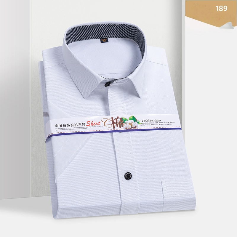 Hot Sale High Quality African Popular Men's Summer Short Sleeve White Dress Shirt Slim Fit Professional Work Uniform Business Casual Formal Wear for Young White Collar Office Men