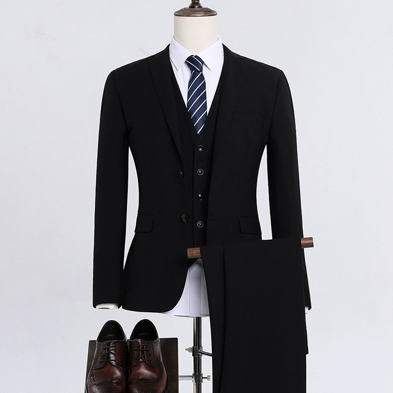 Hot Sale African Popular High Quality Men's Slim Fit Business Formal Suit Set White Collar Office Work Wear Autumn Winter Group Uniform Groomsmen Wedding Tuxedo Formal Attire