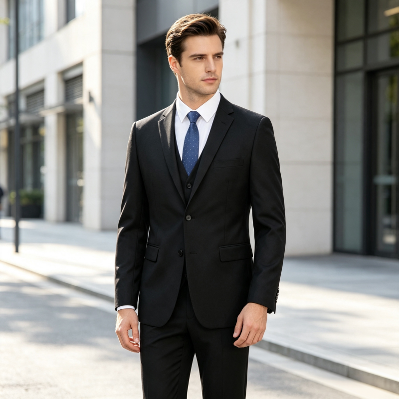 Hot Sale High-End Men's Slim Fit Casual Blazer and Suit Pants 2 Piece Set Business Formal Groom Wedding Engagement Tuxedo Free Tie Included Formal Wear