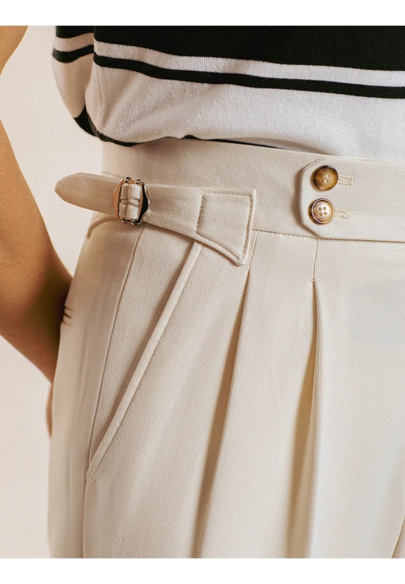Hot Sale African Trendy High-End Men's Neapolitan High Waist Suit Pants Fashion Straight Leg Formal Casual Long Trousers White Collar Office Men Business Work Bottoms