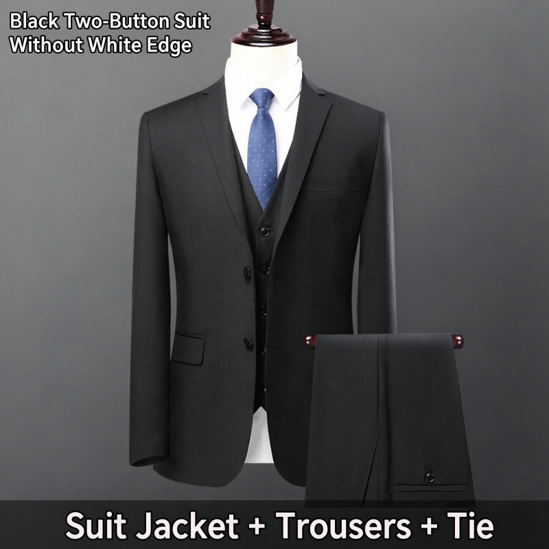 Hot Sale High-End Men's Slim Fit Casual Blazer and Suit Pants 2 Piece Set Business Formal Groom Wedding Engagement Tuxedo Free Tie Included Formal Wear