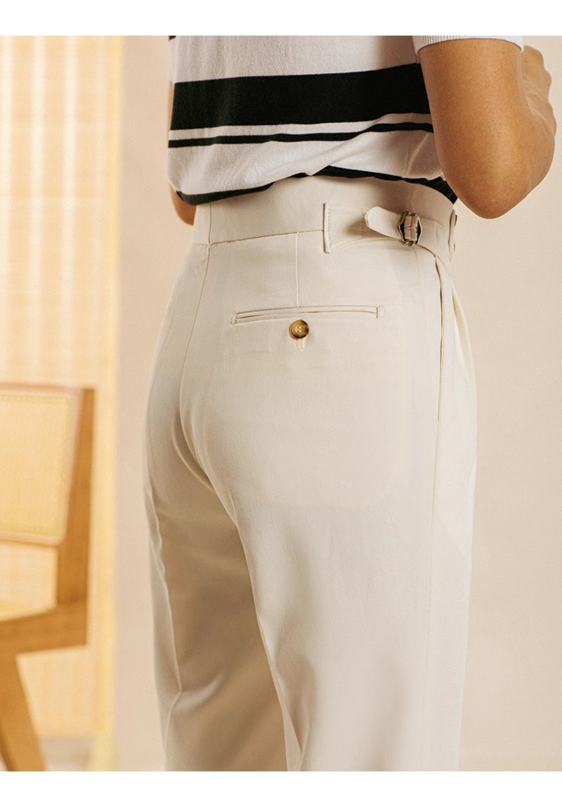 Hot Sale African Trendy High-End Men's Neapolitan High Waist Suit Pants Fashion Straight Leg Formal Casual Long Trousers White Collar Office Men Business Work Bottoms