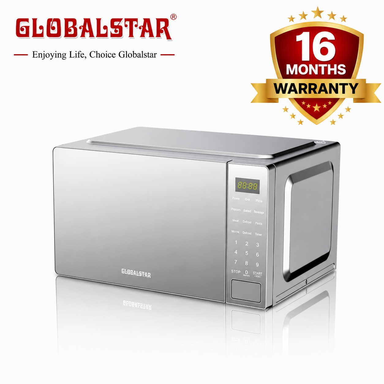 Globalstar F20PXP08 Digital 20L Microwave Oven 700W - Silver16 Months Warranty