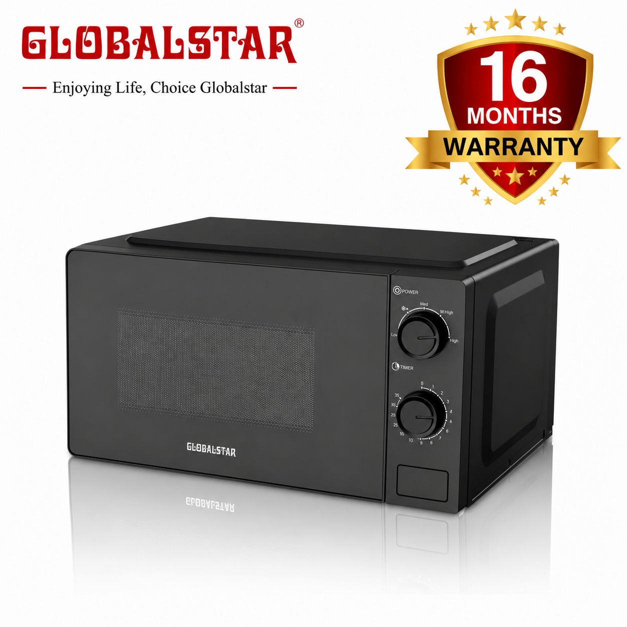 Globalstar F20MXP08 Analog 20L Microwave Oven 700W - Black 16 Months Warranty