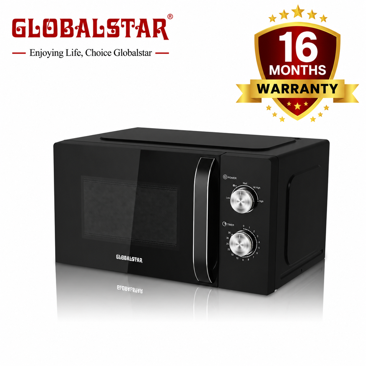 Globalstar C20MXP01 Analog 20L Microwave Oven 700W - Black 16 Months Warranty