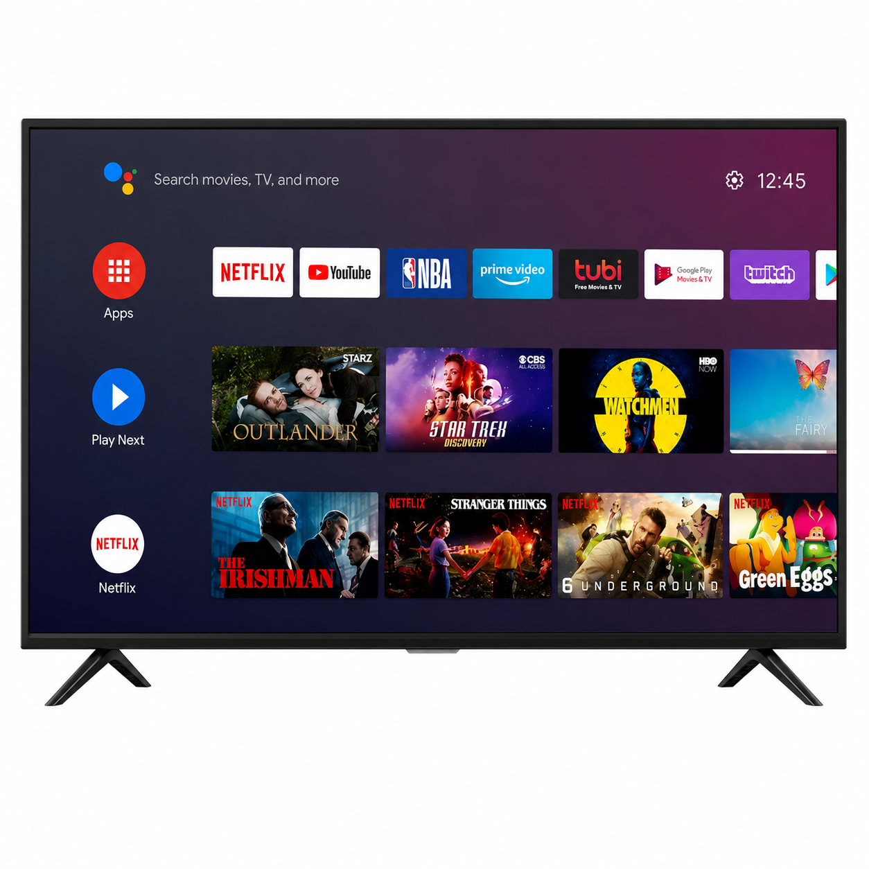 Globalstar 43UK64 43INCH QLED TV Frameless Smart TV Netflix Bluetooth Youtube DVB-T2 Android 11 AC Energy Saving Television 1G+8G