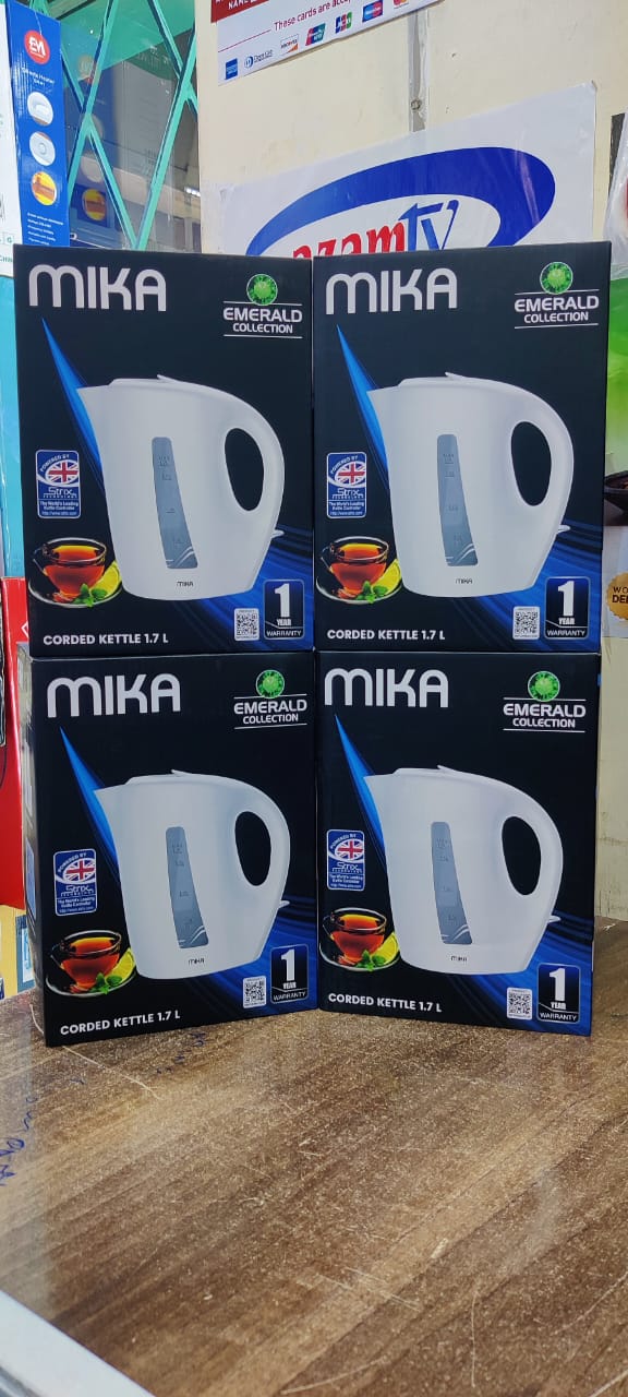 Mika Electric Kettle. Designed for modern kitchens, this kettle combines fast heating technology with a sleek durable finish making it perfect for tea coffe hot chocolate and more