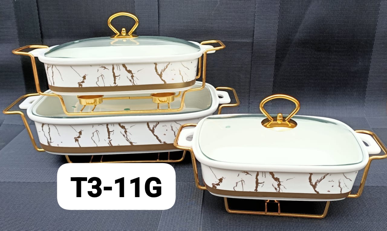 3PCS Chafing Dish Set. Perfect for buffets, weddings, parties, catering events hotels and family gathering this chaffing dishes combines functionality with a professional presentation