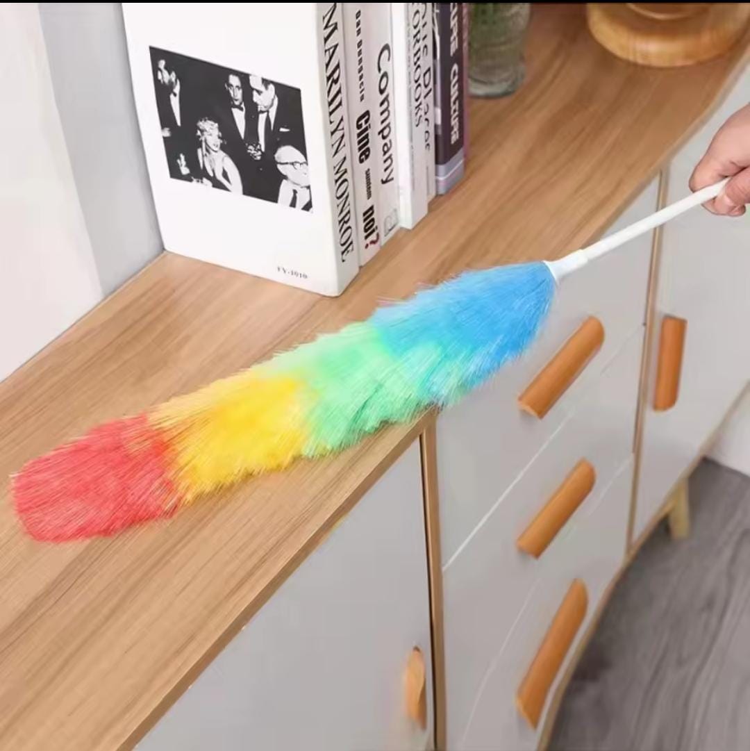 🌈 Attractive Rainbow Colour Microfiber Cleaning Duster – Washable Flexible Dusting Brush 🧹 Soft Microfiber Material 🏠 Multipurpose Cleaning