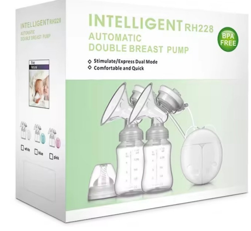 Lower Price Double Electric Milk Breast Pump Machine Electronic Baby Breast Feeding Pump Electric Drive BPA Free Print Pattern