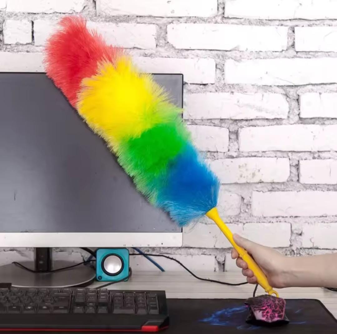 🌈 Attractive Rainbow Colour Microfiber Cleaning Duster – Washable Flexible Dusting Brush 🧹 Soft Microfiber Material 🏠 Multipurpose Cleaning