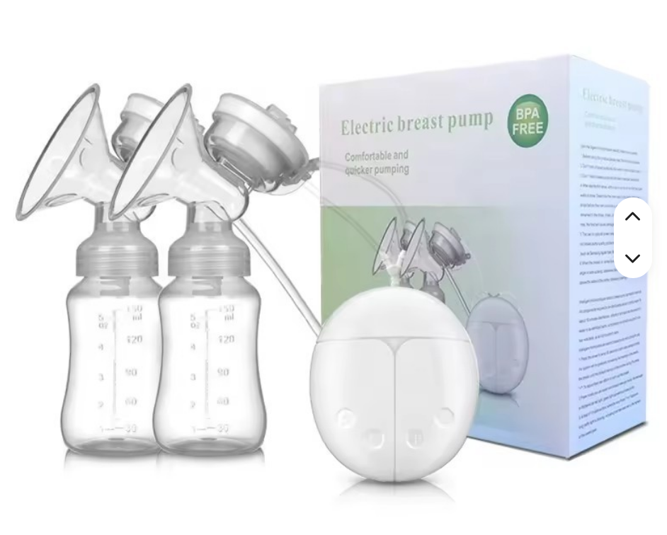 Lower Price Double Electric Milk Breast Pump Machine Electronic Baby Breast Feeding Pump Electric Drive BPA Free Print Pattern