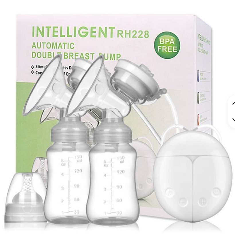 Lower Price Double Electric Milk Breast Pump Machine Electronic Baby Breast Feeding Pump Electric Drive BPA Free Print Pattern