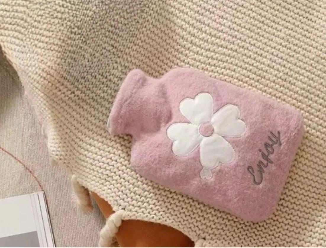 1000ML Fluffy Hot water Bottle Bag with Cover, soft Thickened Winter Bag for Menstrual Cramps, Pain Relief Hot compress, Hand warmer/Feet warmer/ Bed Warmer Hot water bag