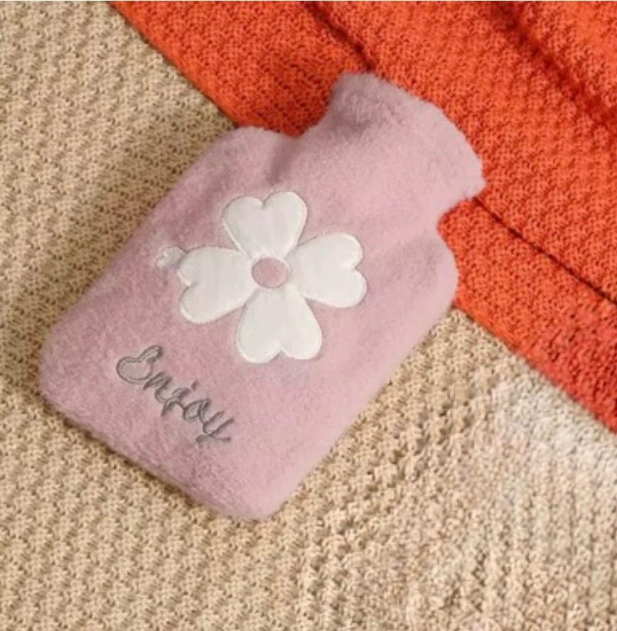 1000ML Fluffy Hot water Bottle Bag with Cover, soft Thickened Winter Bag for Menstrual Cramps, Pain Relief Hot compress, Hand warmer/Feet warmer/ Bed Warmer Hot water bag
