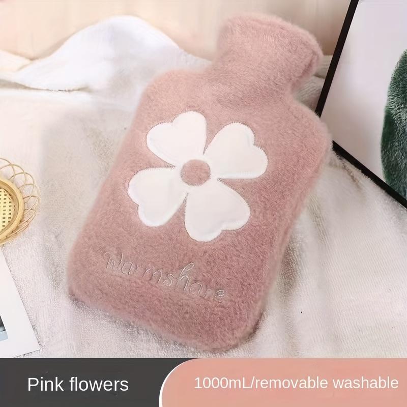 1000ML Fluffy Hot water Bottle Bag with Cover, soft Thickened Winter Bag for Menstrual Cramps, Pain Relief Hot compress, Hand warmer/Feet warmer/ Bed Warmer Hot water bag