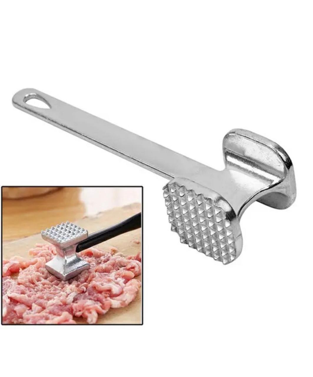 2 in 1 Professional Double Side Aluminum Meat Tenderizer Loose Meat Hammer Stainless Steel Meat Mallet Pounder for Steak, Beef, Pork, Chicken, Fish