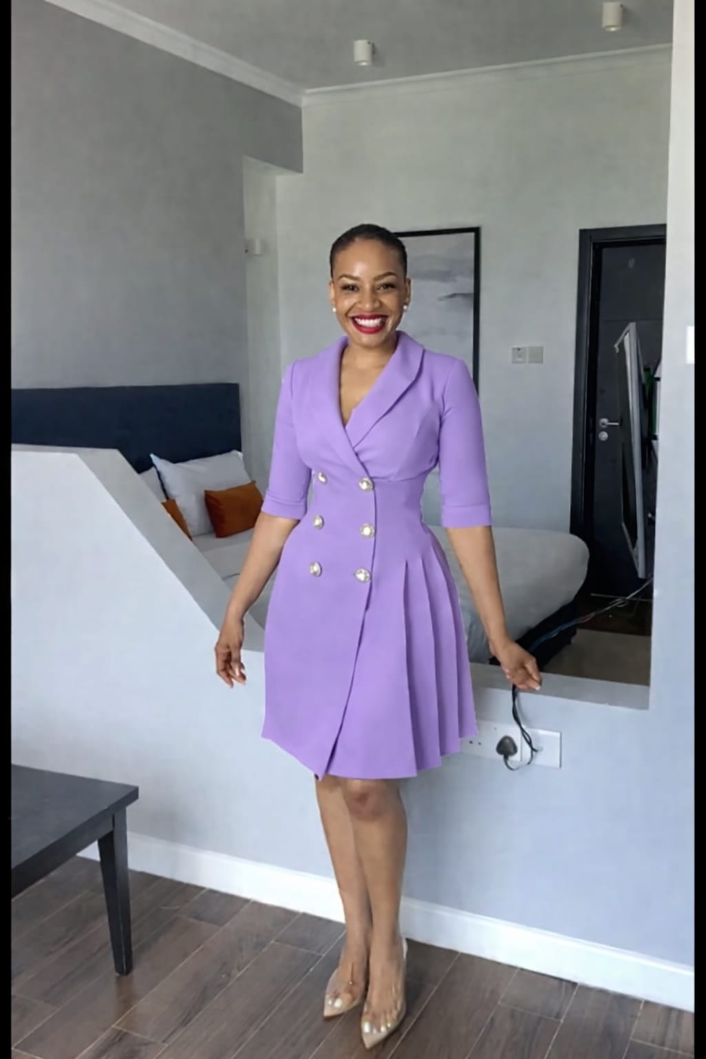 Elegant Double-Breasted Office Dress