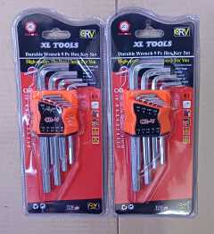XL TOOLS 9-Piece Durable Hex Key Set - CR-V Steel Allen Wrench Kit with Chamfered Ball Point Heads