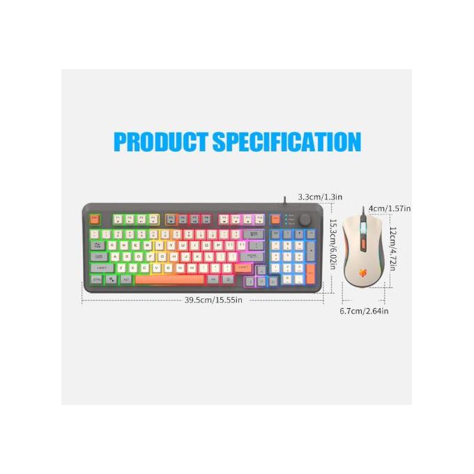 XUNFOX K820 RGB Gaming Keyboard & Mouse Combo – LED Backlit, Fast Response