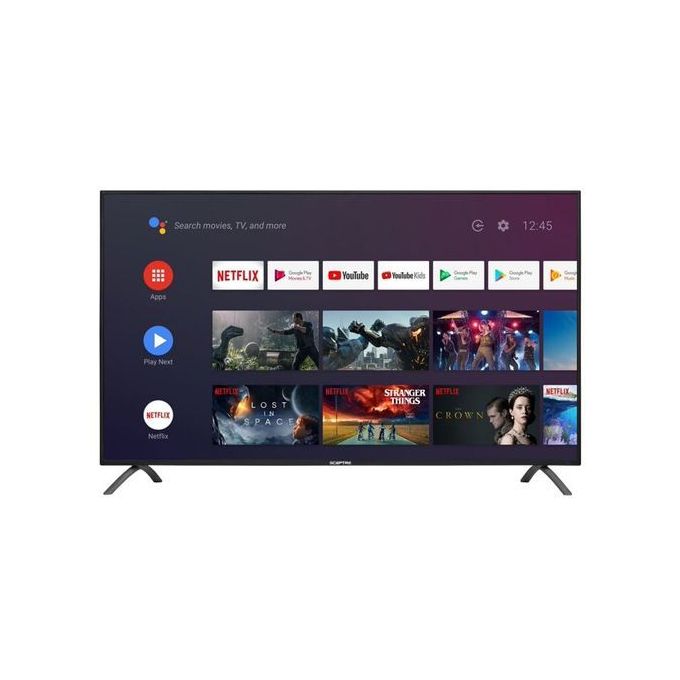 Smartec 43 Inch Frameless Smart Android TV with Built-in Digital Decoder, Screen Mirroring, Wi-Fi, Dual Remote Controls & Energy Saving Flat Screen