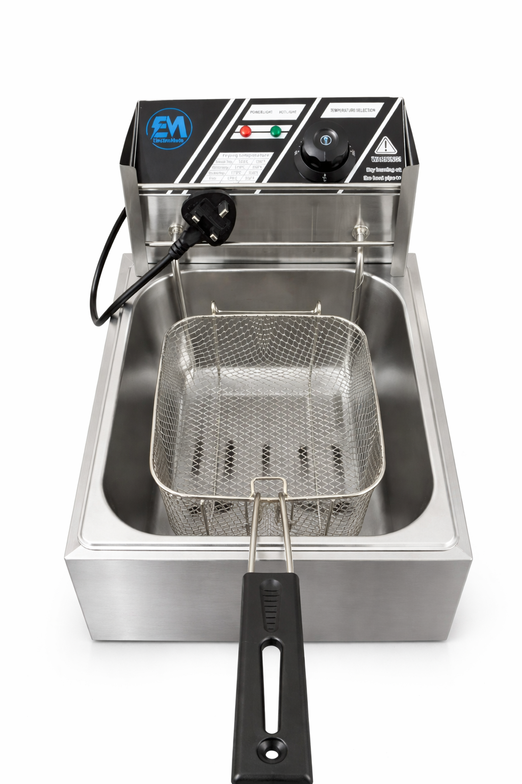 Brand New Electromate 6L Single Tank Energy Efficient Double Electric Chips /Chicken /Mandazi Deep Fryer Machine - Silver.