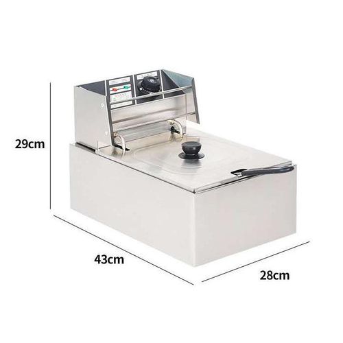 Brand New Electromate 6L Single Tank Energy Efficient Double Electric Chips /Chicken /Mandazi Deep Fryer Machine - Silver.