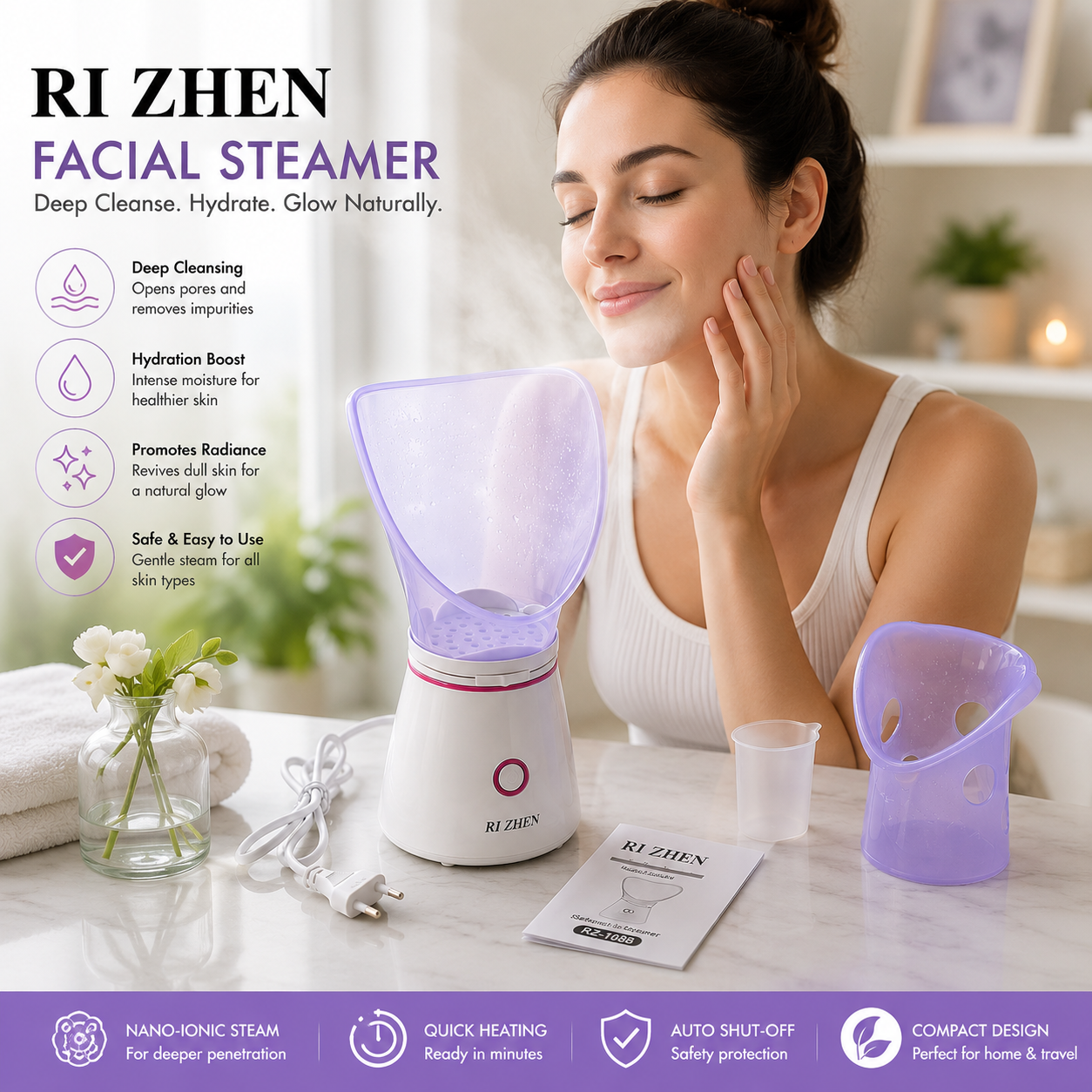 🌟BRAND NEW FACIAL STEAMER | GLOW BEGINS WITH PURE STEAM | INSTANT HYDRATION. VISIBLE GLOW.