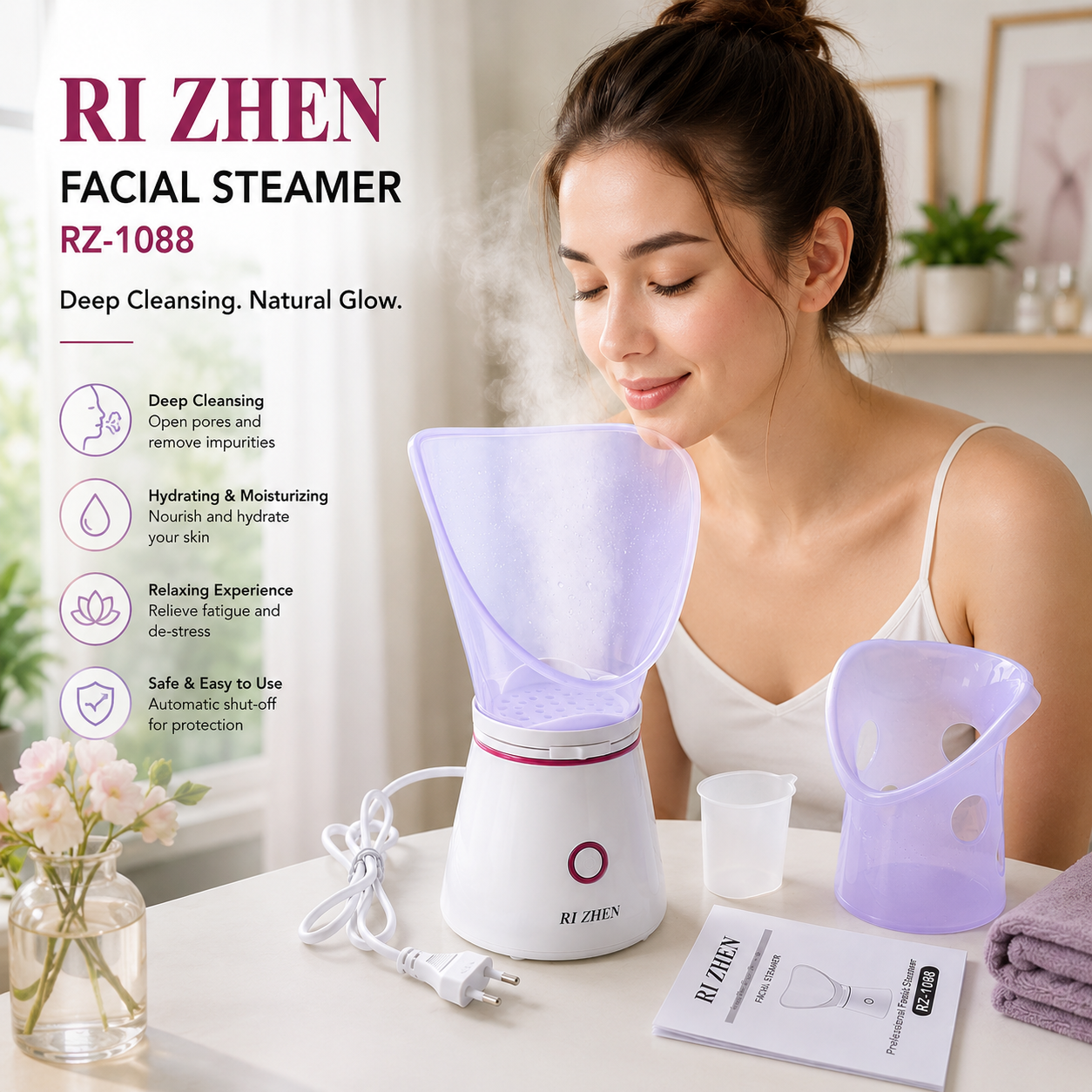 🌟BRAND NEW FACIAL STEAMER | GLOW BEGINS WITH PURE STEAM | INSTANT HYDRATION. VISIBLE GLOW.