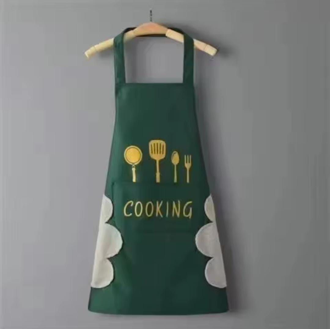 Hand-wiping kitchen cooking apron - oil proof