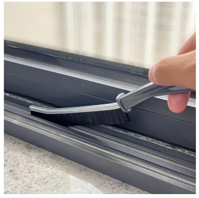 2 PIECE GAP / WINDOW TRACK CLEANING BRUSH - Hard  Bristle for tight spaces