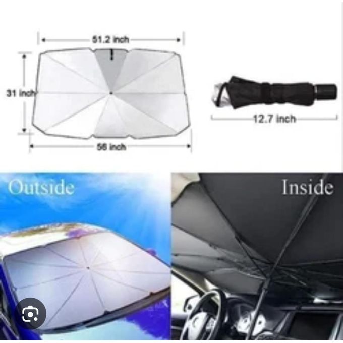 Car Dashboard Umbrella Sun Visor – Windscreen Cover for UV Protection – Adjustable Car Sunshade Car dashboard umbrella sun visor windscreen cover