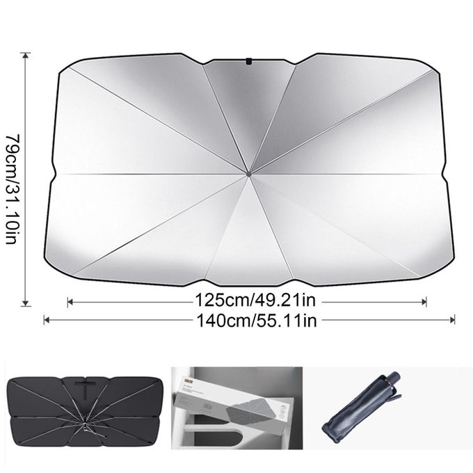 Car Dashboard Umbrella Sun Visor – Windscreen Cover for UV Protection – Adjustable Car Sunshade Car dashboard umbrella sun visor windscreen cover