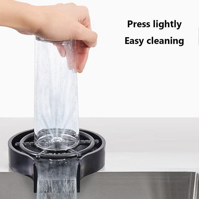 Premium Automatic Glass Rinser for Kitchen Sink - High-Pressure Cup Washer and Bottle Rinser - Professional Stainless Steel Sink Accessory for Home, Bars, and Cafes - Rapid Cleaning Sink Attachment