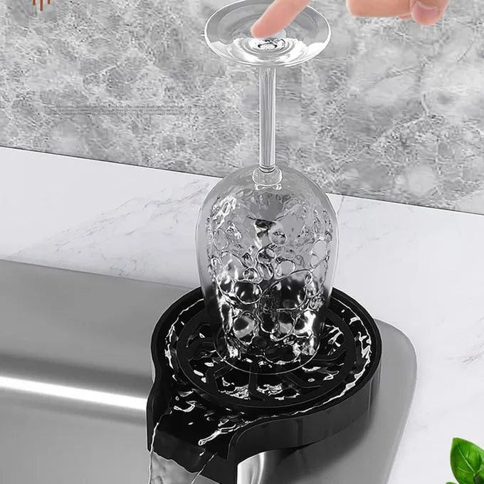 Premium Automatic Glass Rinser for Kitchen Sink - High-Pressure Cup Washer and Bottle Rinser - Professional Stainless Steel Sink Accessory for Home, Bars, and Cafes - Rapid Cleaning Sink Attachment