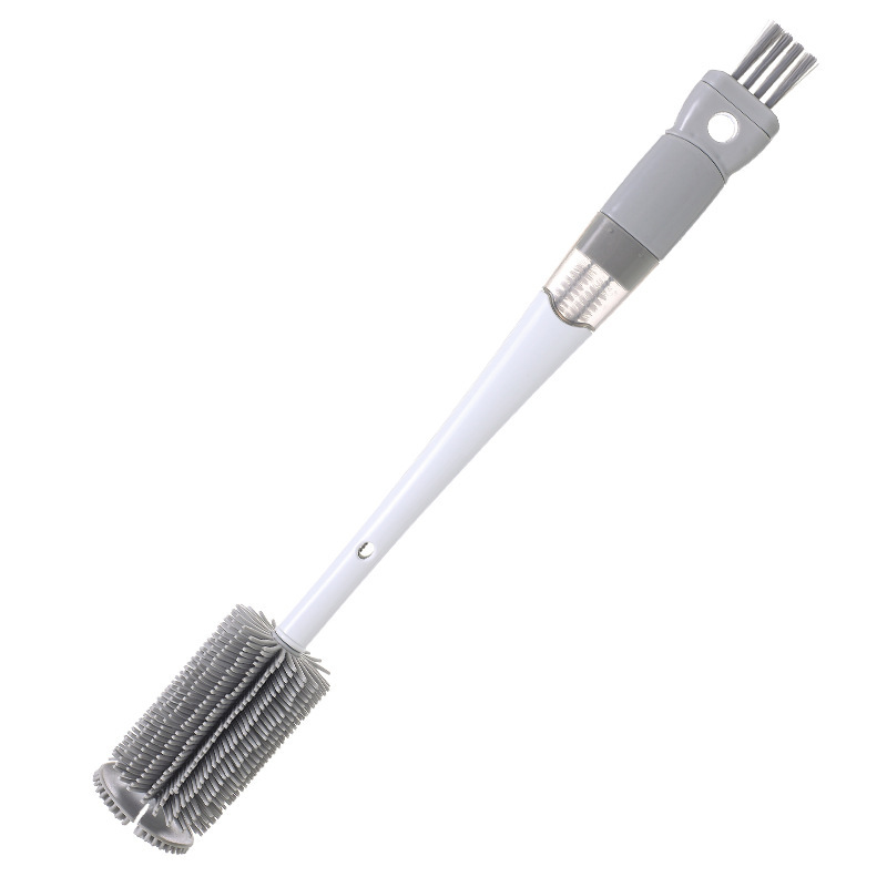 Multifunctional Silicone Bottle Cleaning Brush, 3-in-1 Detachable Cup Brush for Bottles, Straws & Lids, Food Grade, 37cm Long Handle, 2 Colors Available
