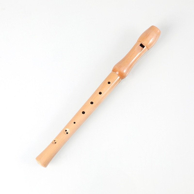 Wooden 8-Hole German Soprano Recorder Flute, Natural Maple, Ideal for CBC School Students & Beginners