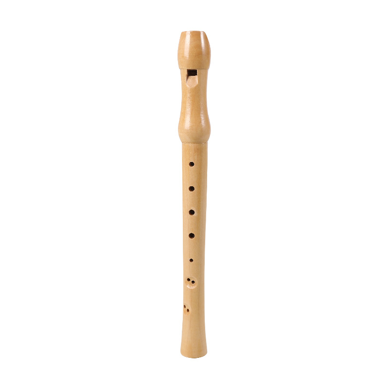 Wooden 8-Hole German Soprano Recorder Flute, Natural Maple, Ideal for CBC School Students & Beginners