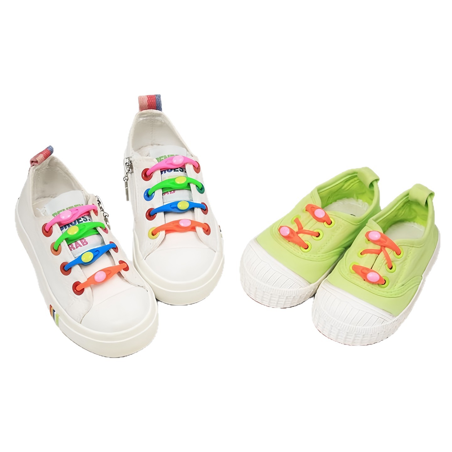 12pcs Colorful Silicone No-Tie Shoelaces, Lazy Elastic Shoe Laces for Sneakers, Kids & Adults