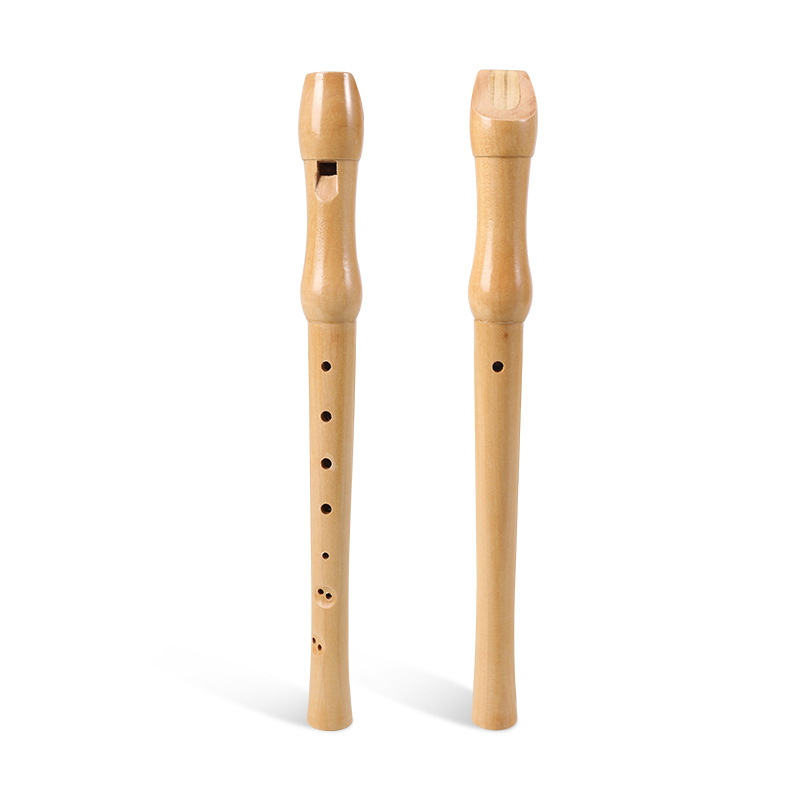 Wooden 8-Hole German Soprano Recorder Flute, Natural Maple, Ideal for CBC School Students & Beginners