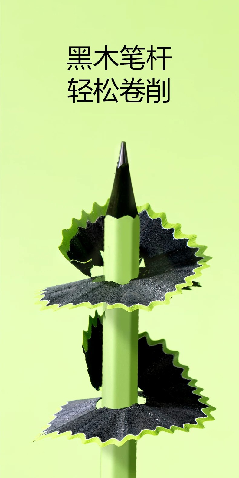 NUSIGN Green Hexagonal Black Wood Pencils 10 Pack, HB & 2B Optional, Break Resistant Writing Pencils for School Kids Students