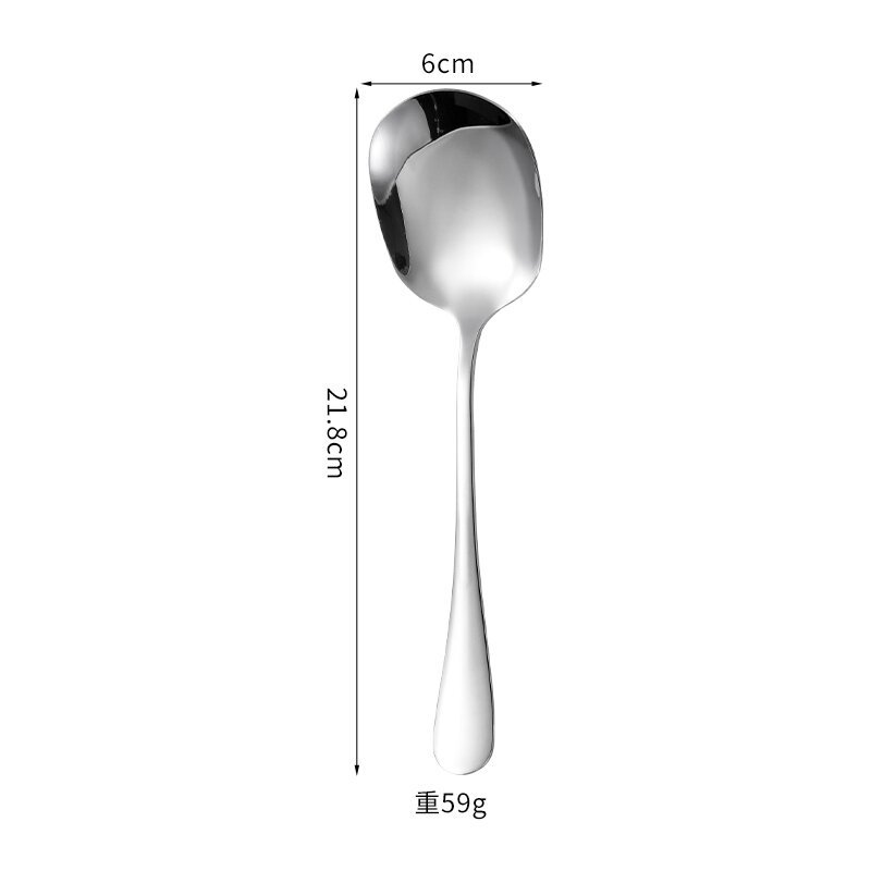 2Pcs Square Head Stainless Steel Serving Spoon Set, Solid & Slotted Buffet Spoons