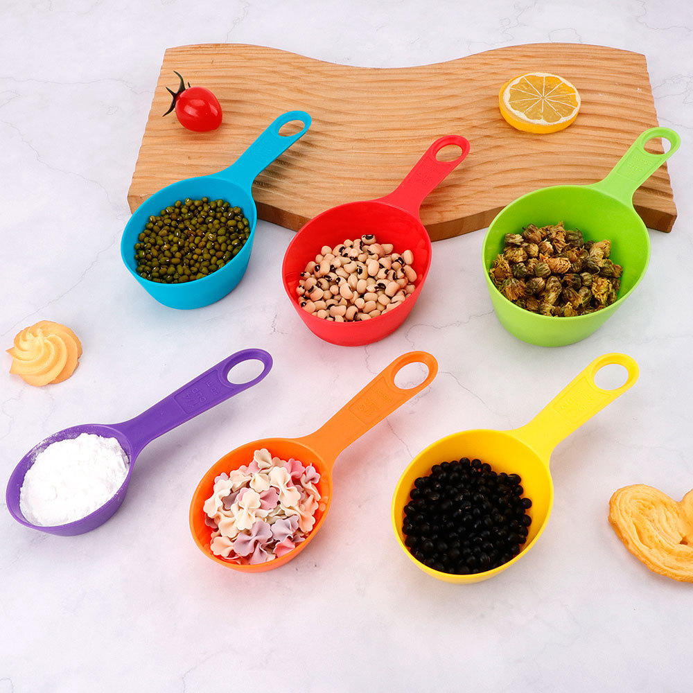 12 Pieces Rainbow Plastic Measuring Cups Spoons Set With Clear Scale Mark, Stackable Kitchen Measuring Tool For Flour Sugar Liquid, Home Baking Cooking Accessory